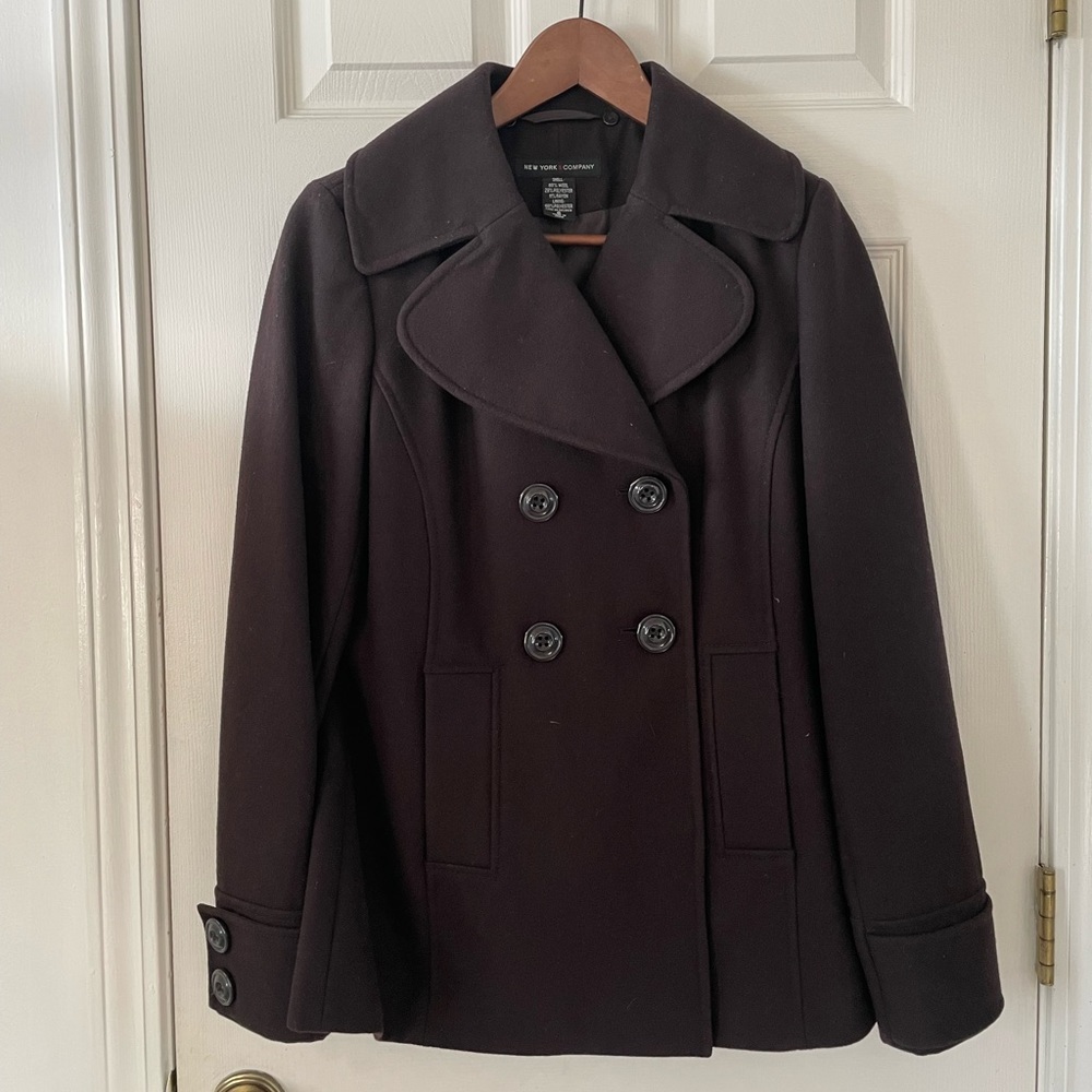 New York & Company Wool Blend Peat Coat